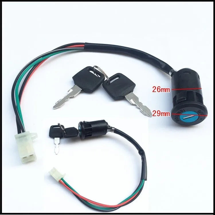 Waterproof plastic electric door lock actuator with 2-file 4-line configuration for car security systems