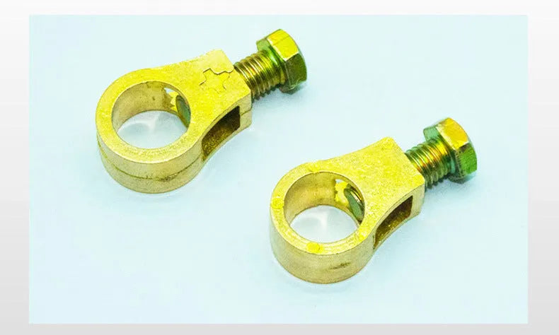 Solid pure copper battery terminal clamp with Type 0 connector