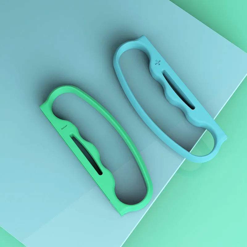 Two Joy-Con controller handle grips with hand ropes in blue red colour