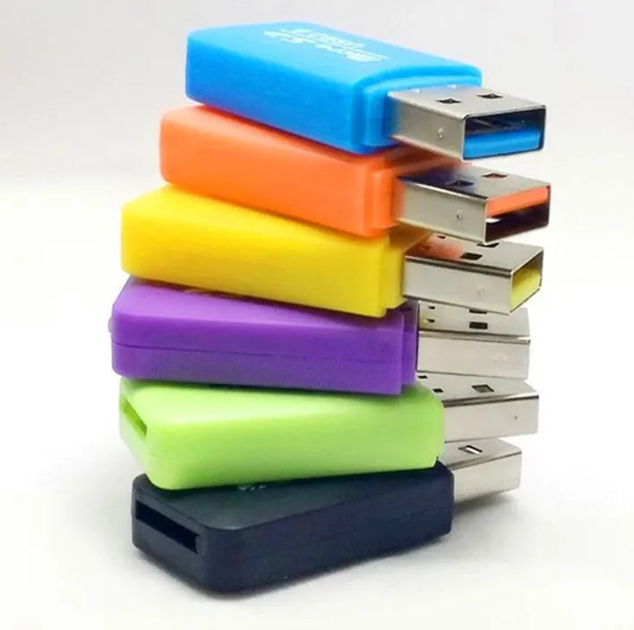 Small white mini USB TF memory card reader adapter for data transfer