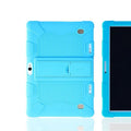 Little Overlord H10 Pro M20 10.1-inch tablet in a black silicone protective case with a folded-out stand on the back.