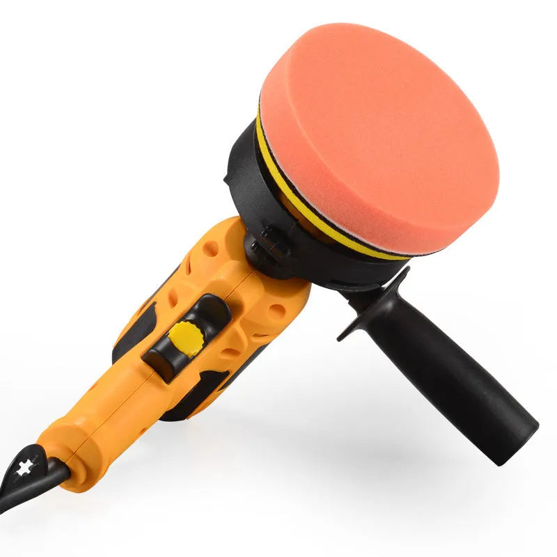 Yellow 700W electric car polishing machine with 125mm disc and 1.6m cord for auto and home use