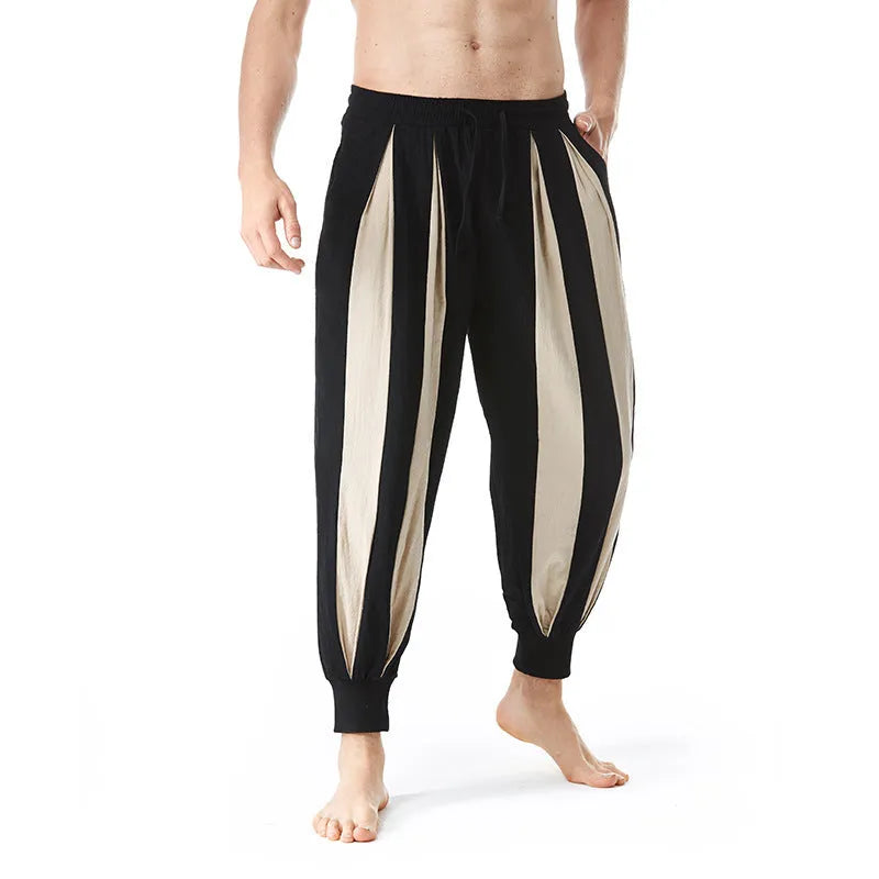 Men's straight-leg casual trousers in polyester available in four colours and six sizes
