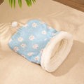 Flannel cat sleeping bag nest bed with print design, dimensions 50cm by 40cm