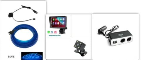 7-inch portable car smart display with rotating bracket showing navigation screen