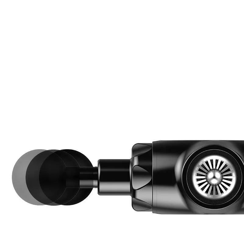 Black and white muscle relaxation massager with 24V battery and adjustable speed control