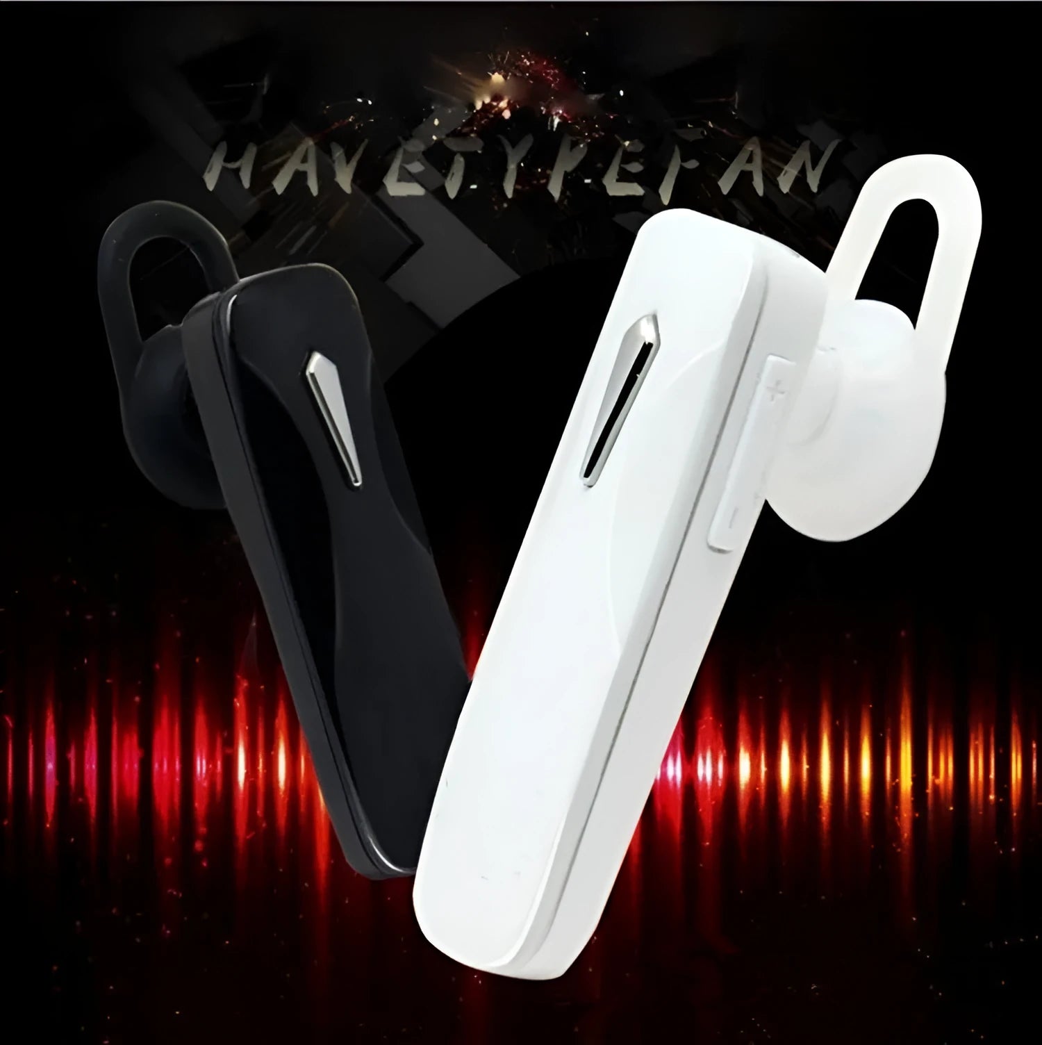 M163 car Bluetooth headset in black and white colour options showing call control buttons and Bluetooth connectivity