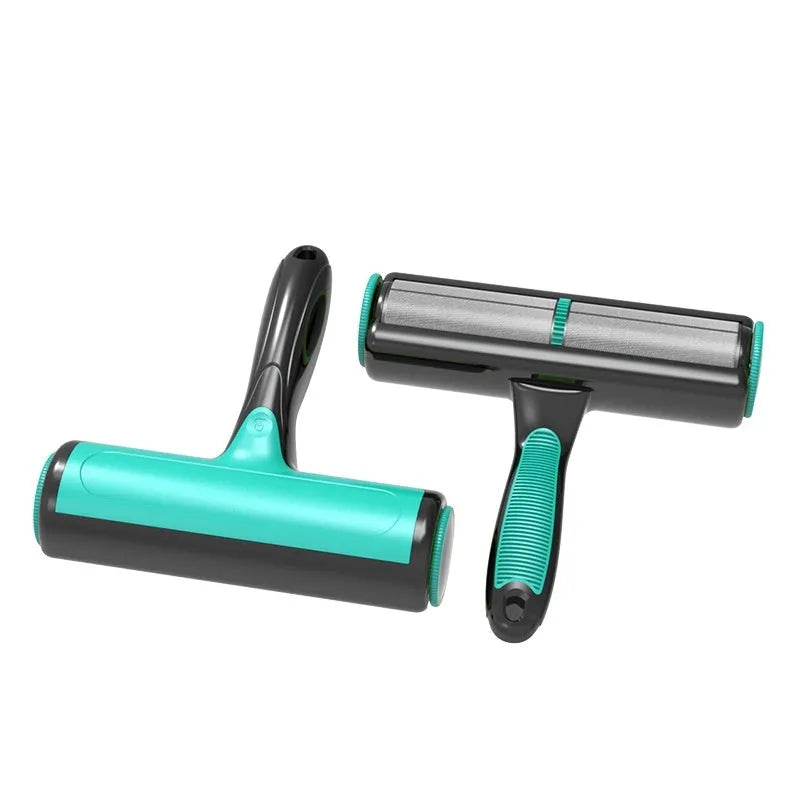Automatic pet hair lint remover with two-way rolling mechanism and sticky brush for sofa cleaning