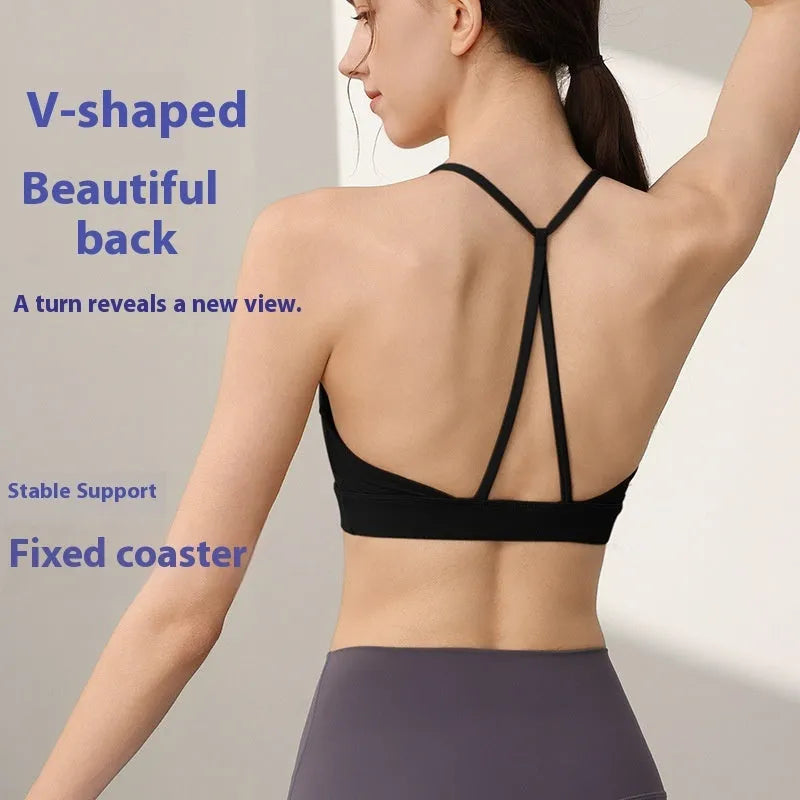 Women's nylon sports vest with double-shoulder straps in five colour options