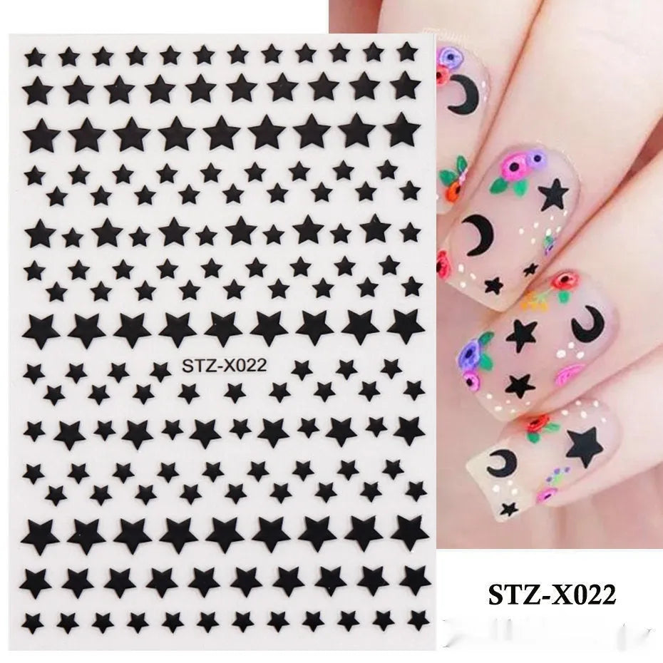 Black and silver stripe nail art stickers for French manicure designs in plastic material