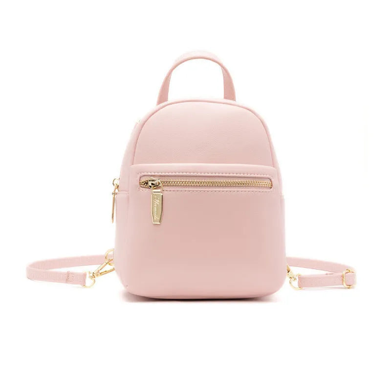 Soft PU mini backpack with large capacity showing three-dimensional pocket and street trend styling