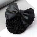 Professional two-bow mesh hair clip for female workers in various colours.