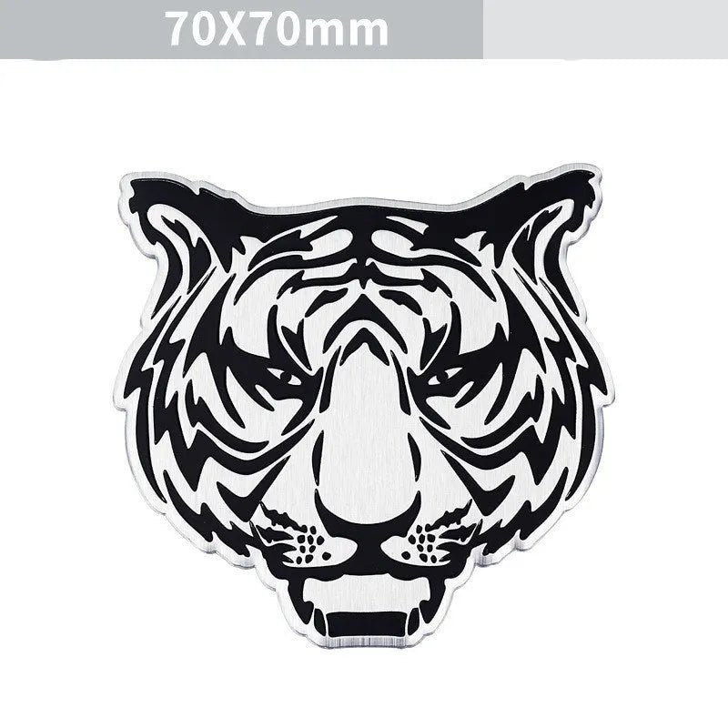 Aluminium car body decorative sticker showing animal emblem designs for vehicle exterior customisation