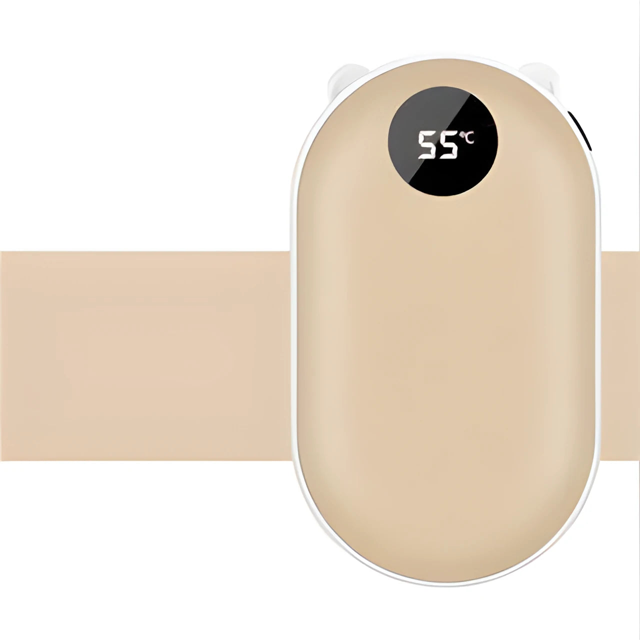 Rechargeable mini hand warmer and power bank in rose gold, local gold, or digital display colours