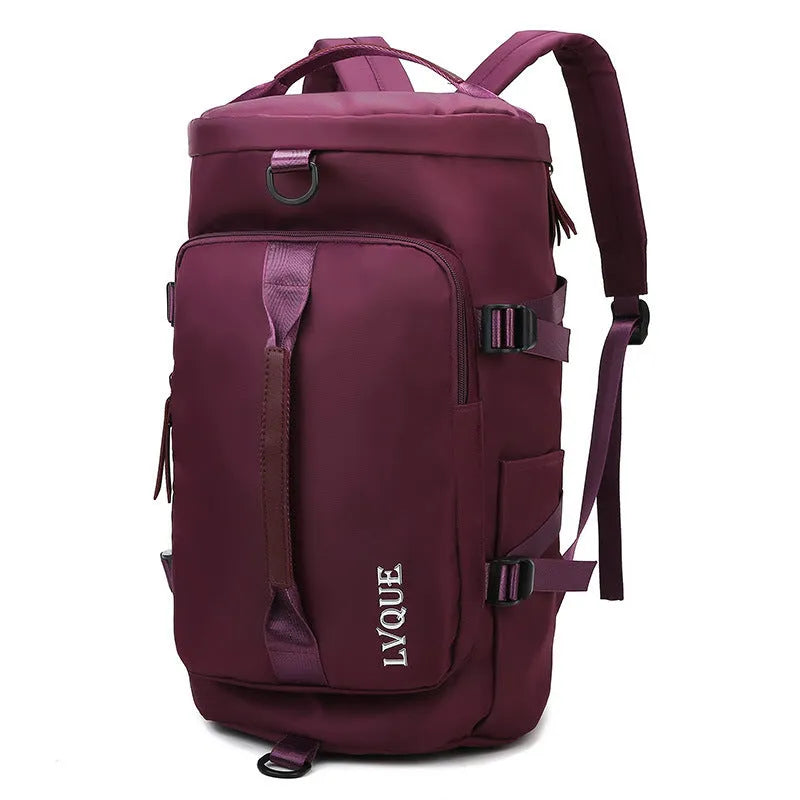 Waterproof nylon gym backpack with separate shoe compartment and combination lock in multiple colour options