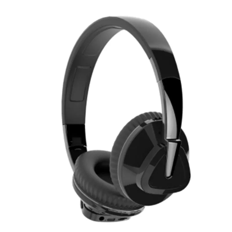 H3 wireless over-ear headset in black with Bluetooth 5.0, AUX jack, and TF card slot features