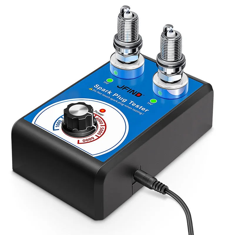 Car spark plug tester detector with double hole plug connection for ignition system diagnostics