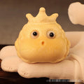 Solid bamboo carving ornament of Crown Princess toad with 5.0 live eye design in cute style