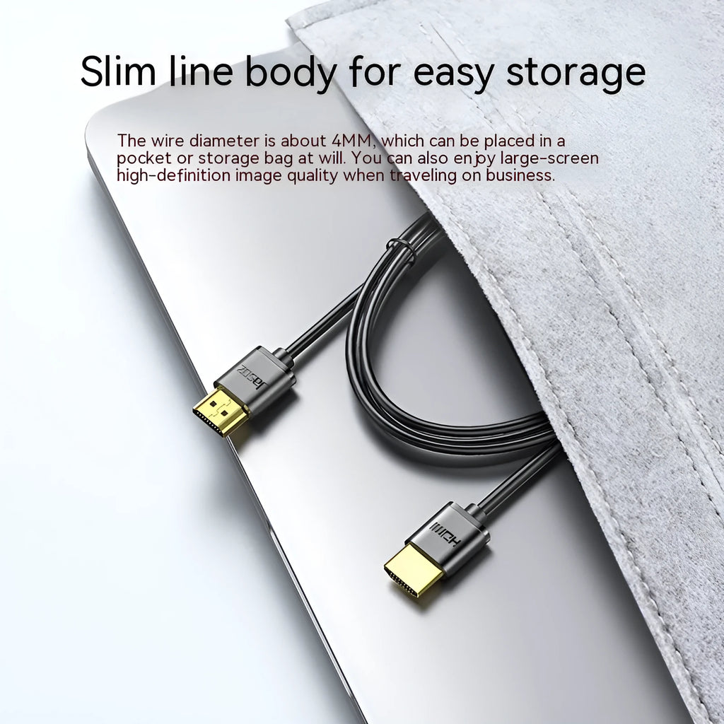 HDMI video cable with gold-plated connectors shown in multiple available lengths