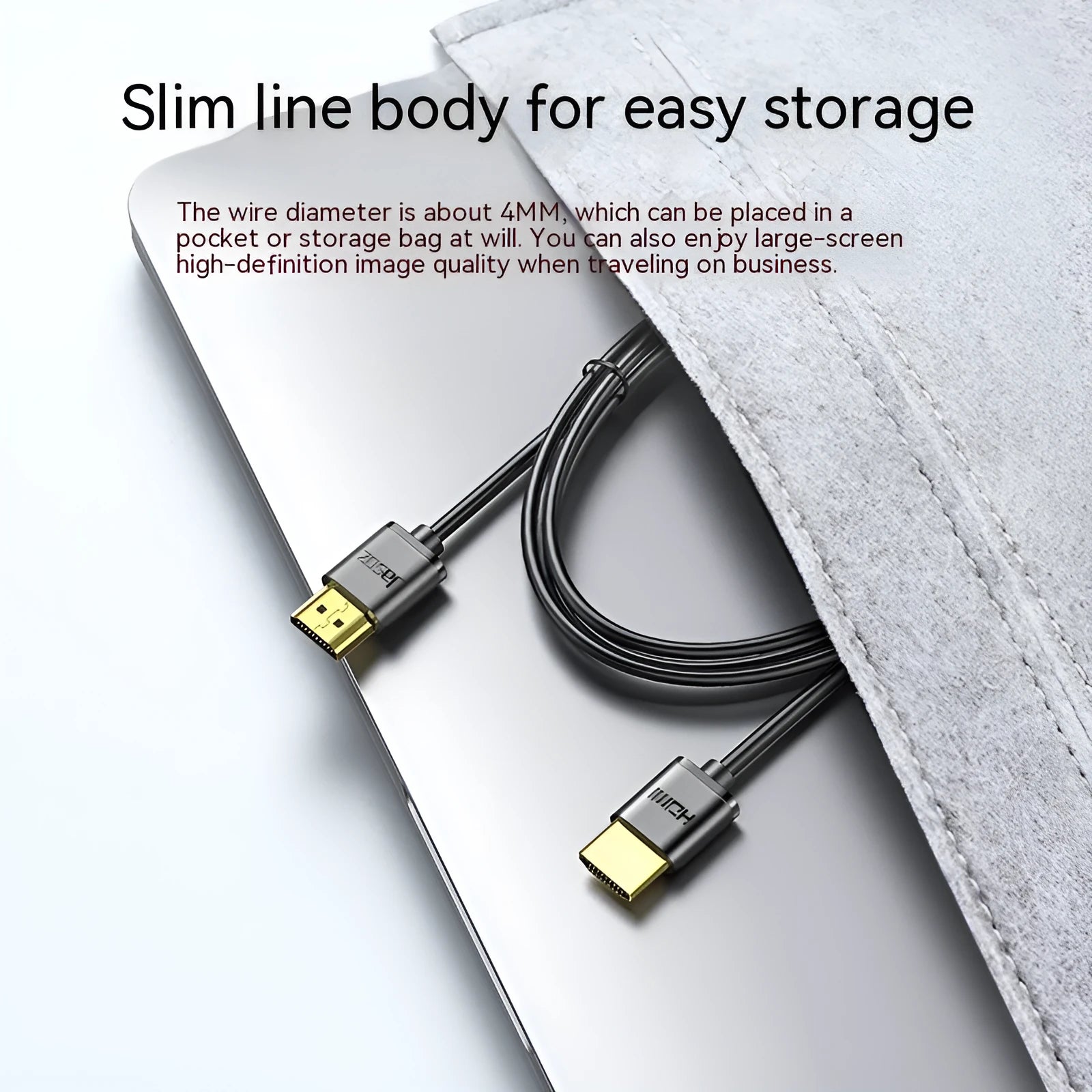 HDMI video cable with gold-plated connectors shown in multiple available lengths