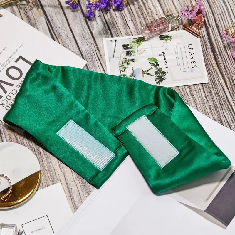 Mulberry silk sleep eye mask shown in one of seven available colours.