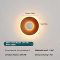 Round aluminium wall lamp with LED light source in multiple colour combinations for bedroom or living room