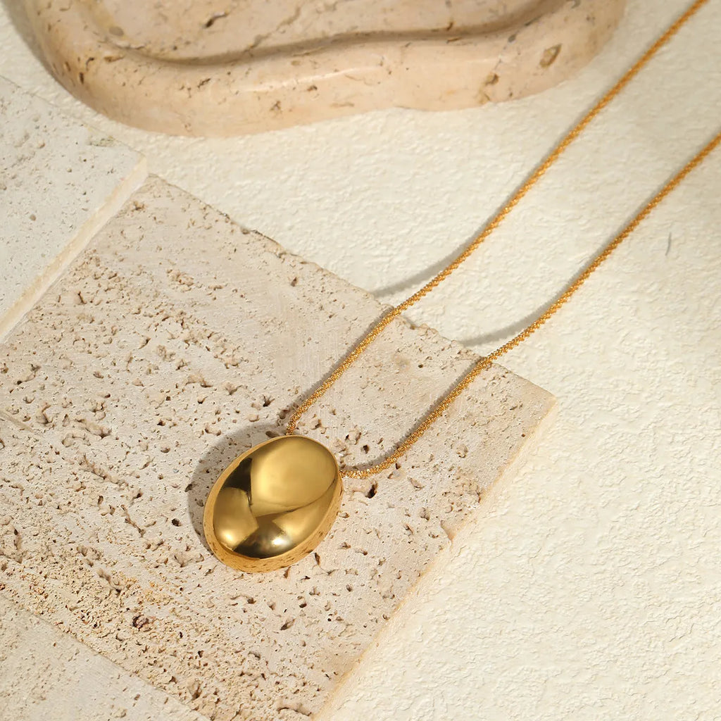 Gold geometric pendant necklace on adjustable 41-50cm stainless steel chain with 18K electroplating