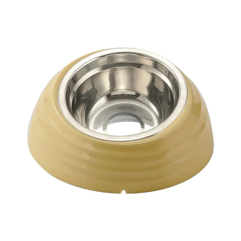 Plastic single cat bowl in beige, brown, and light green colour options