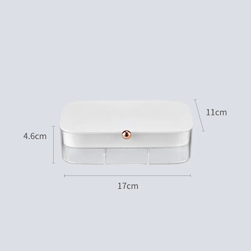 Modern minimalist jewellery storage box in green colour with multiple compartments