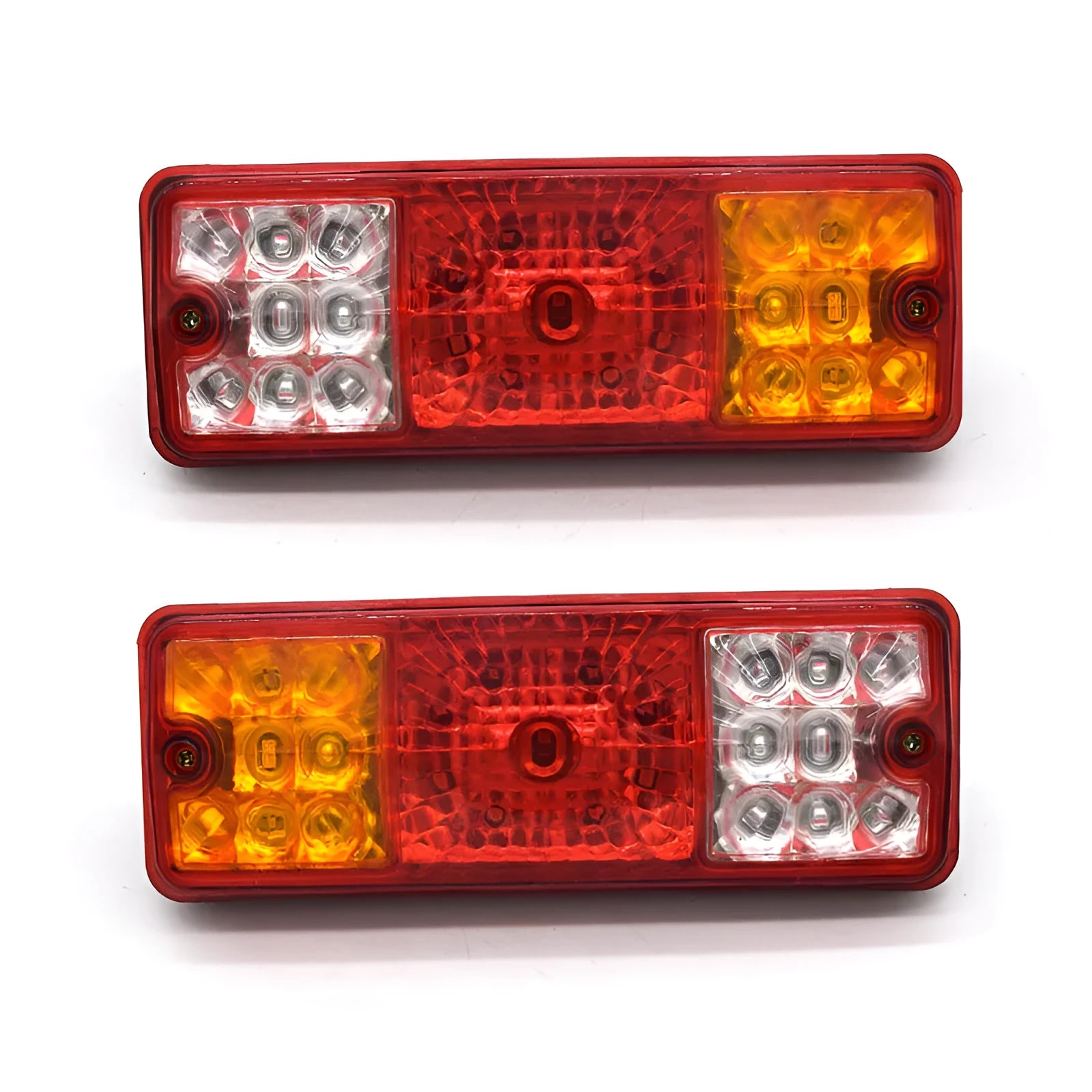 Black semi-closed taillight for electric tricycles measuring 200mm by 70mm with 12V and 48-60V compatibility