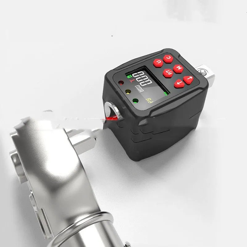 Digital torque meter with 1/2 inch drive head and display, part of a three-piece set.