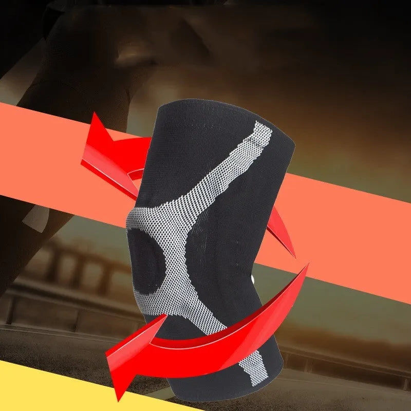 Silicone non-slip sports knee pads in red and grey colours for running climbing protection