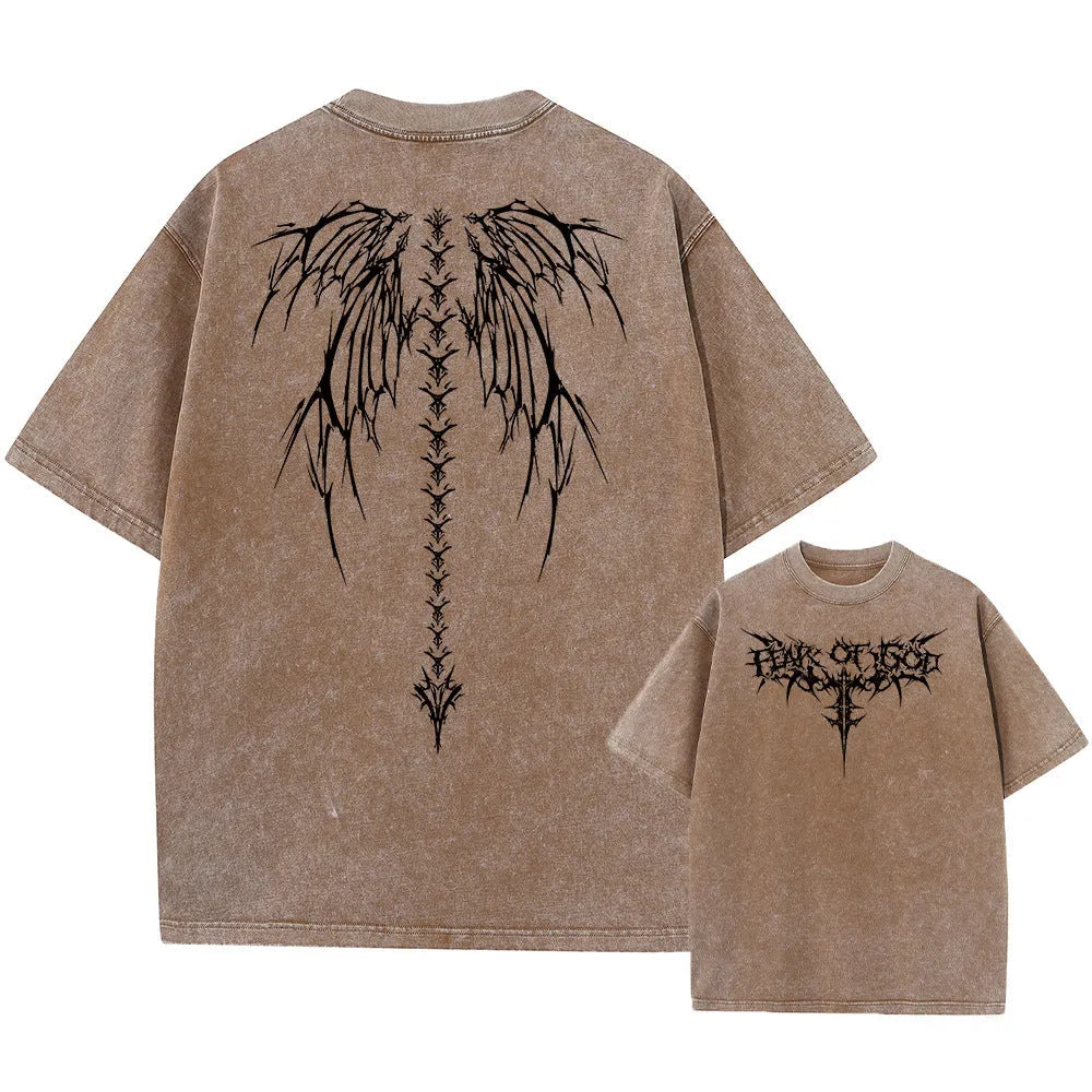 A man's oversized loose fit cotton t-shirt with drop-shoulder short sleeves in a solid colour.