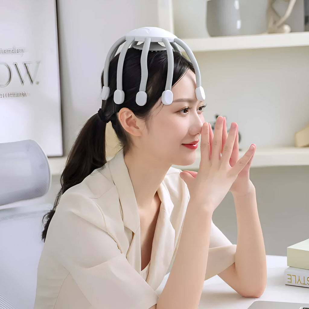 USB electric head massager with multiple vibrating claws for scalp relaxation