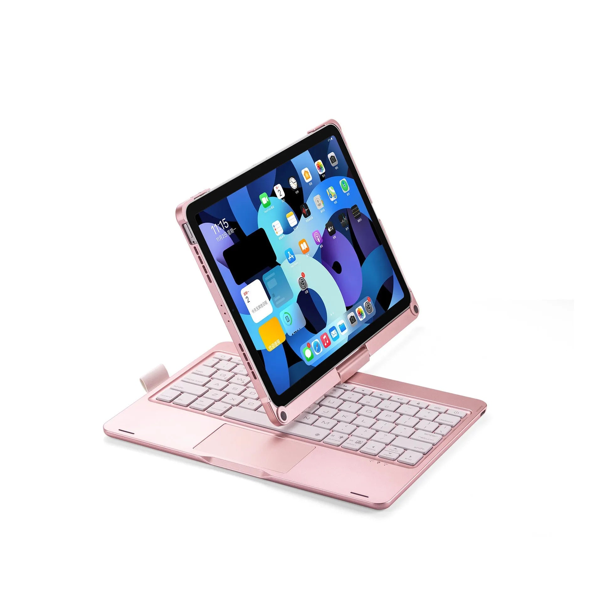 Miaocontrol 360-degree rotating Bluetooth keyboard for iPad Air and Pro tablets in black colour
