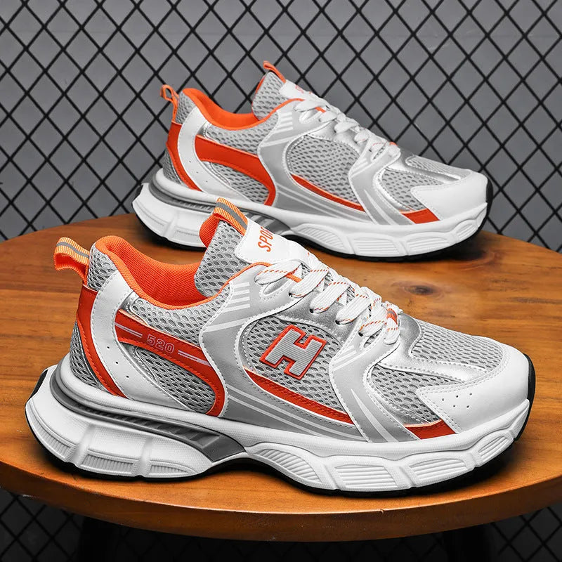 Men's mesh casual running shoes with plastic soles in multiple colour options
