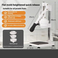 Stainless steel manual orange juicer with quick-disassembly design on countertop