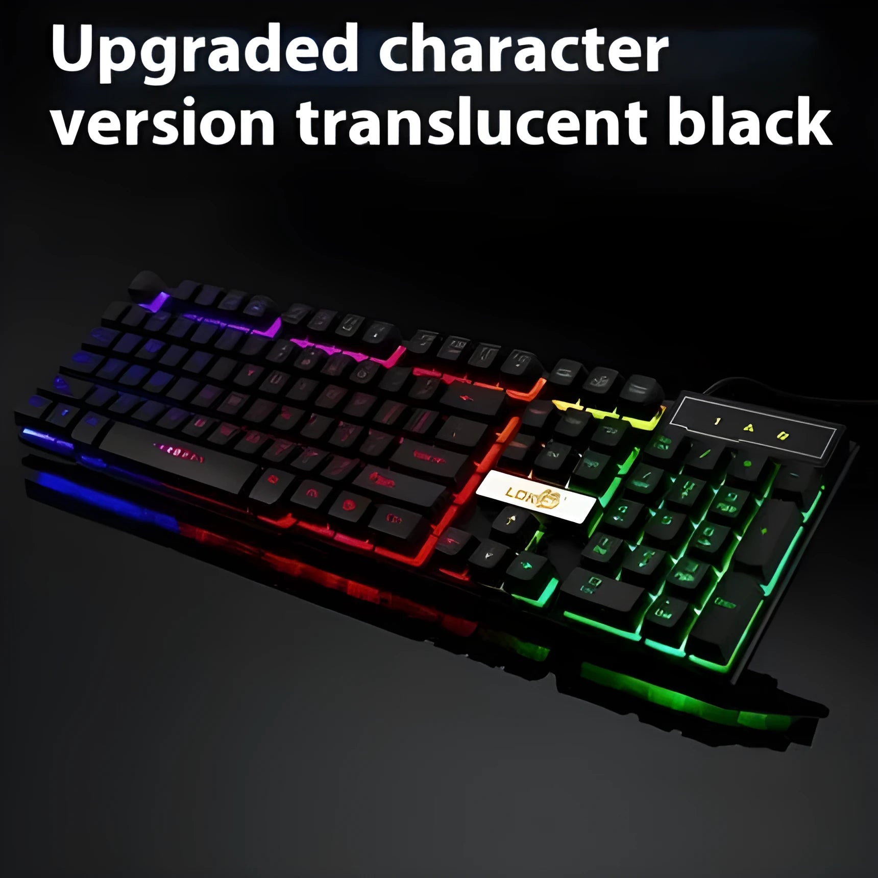 White and black USB gaming keyboard cables with a glowing light effect along the length.