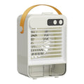 Compact desktop humidifier in dark green with USB port and control buttons