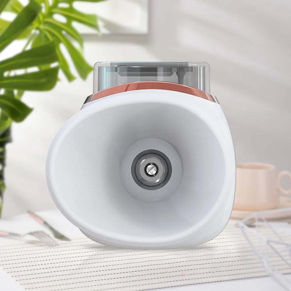 White and purple rechargeable eye humidifier with USB charging cable