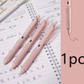 Macaron Colour Student Press Gel Pen with 0.5mm tip in smoked white, brown, and pink options