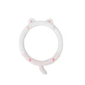 Plush rabbit fur steering wheel cover with animal embroidery for 38cm diameter winter use