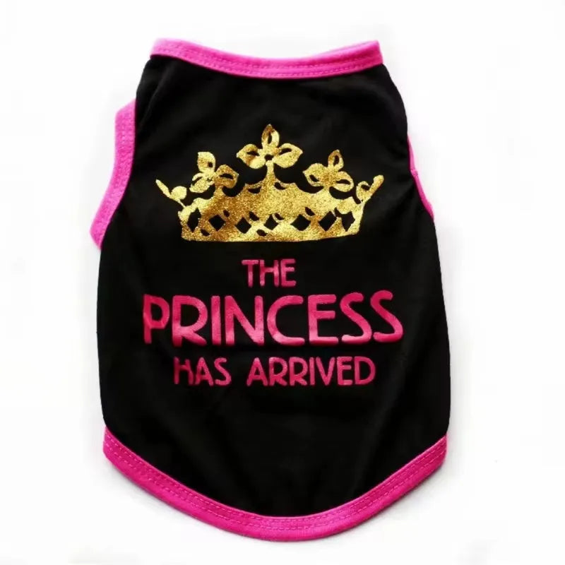 Cotton puppy vest for spring and summer in various colours including black, grey, blue, pink and rose options