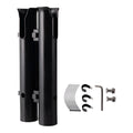 Plastic double-layer fishing rod rack clamped onto a bicycle frame tube