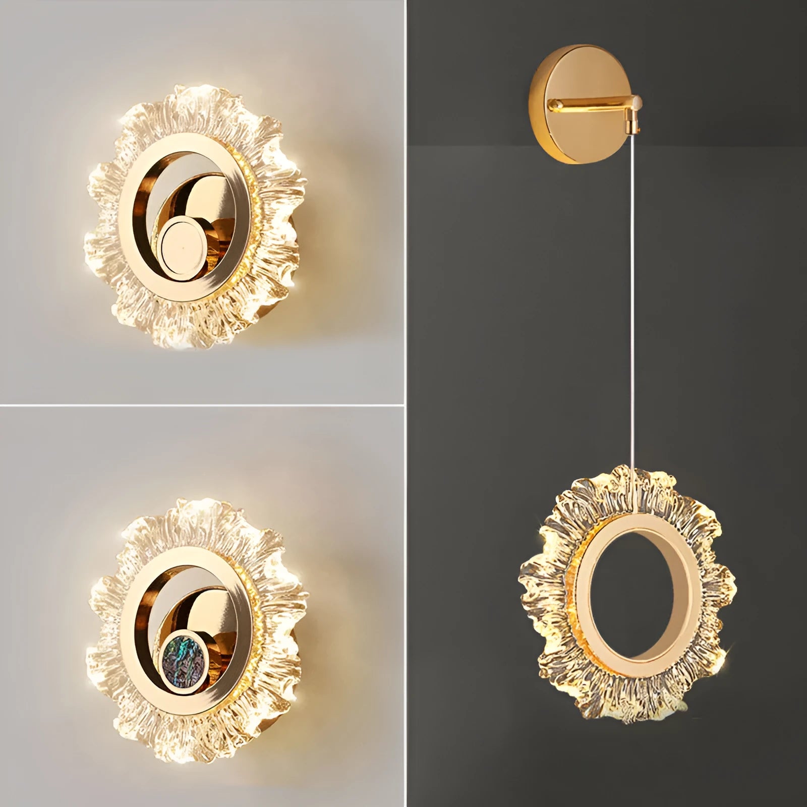 High Sense minimalist modern wall lamp with acrylic shade in a bedroom setting.