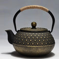 0.9L cast iron teapot with Japanese decorative patterns in bronze and black colour options