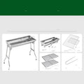 Large stainless steel portable folding barbecue grill oven for outdoor use.