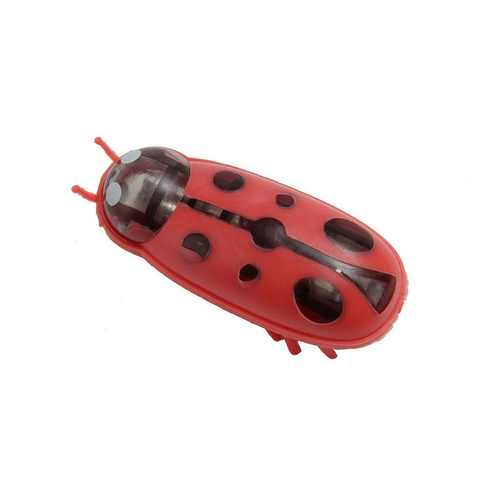 Electric jumping worm cat teaser toy in ladybug and iron cow colour styles with plastic construction