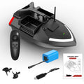 V020 GPS remote control fishing boat in luminous yellow with remote controller, showing LED light and drip bait function.