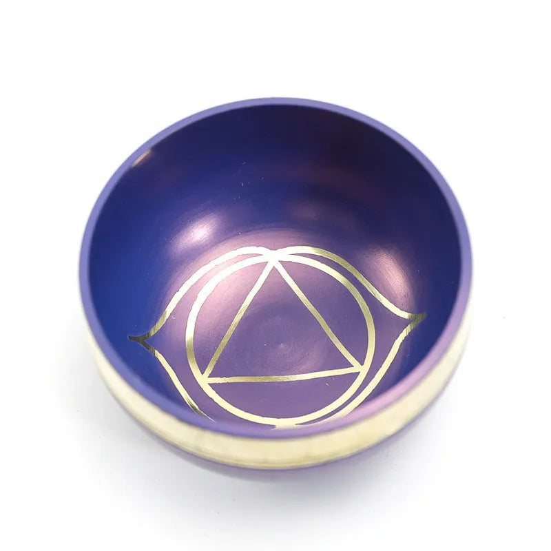 Handmade colourful metal Himalaya singing bowl measuring 8cm for yoga and meditation
